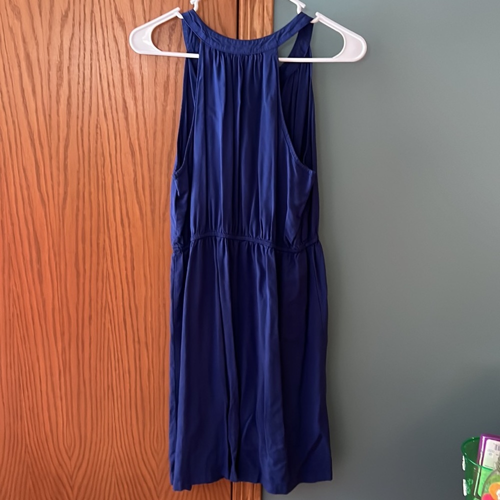 Old Navy Summer Tank Dress Royal Blue Size Medium Halter Spring Casual V-neck - Picture 4 of 9